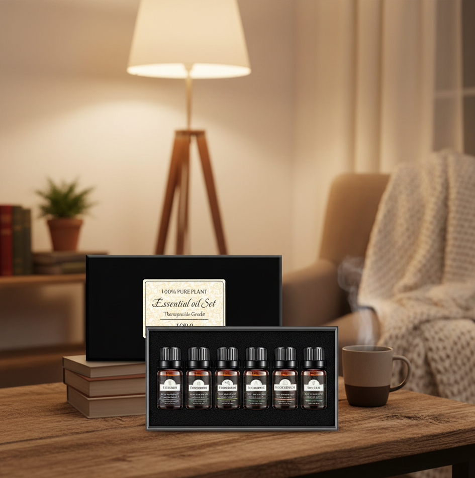 BreatheCozy™ Multi-Pack Essential Oils – 10 mL Tea Tree Aromatherapy Oil for Diffuser & Relaxation”