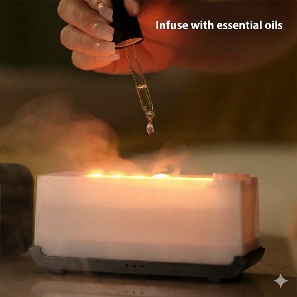 BreatheCozy™ Flame Humidifier & Essential Oil Diffuser